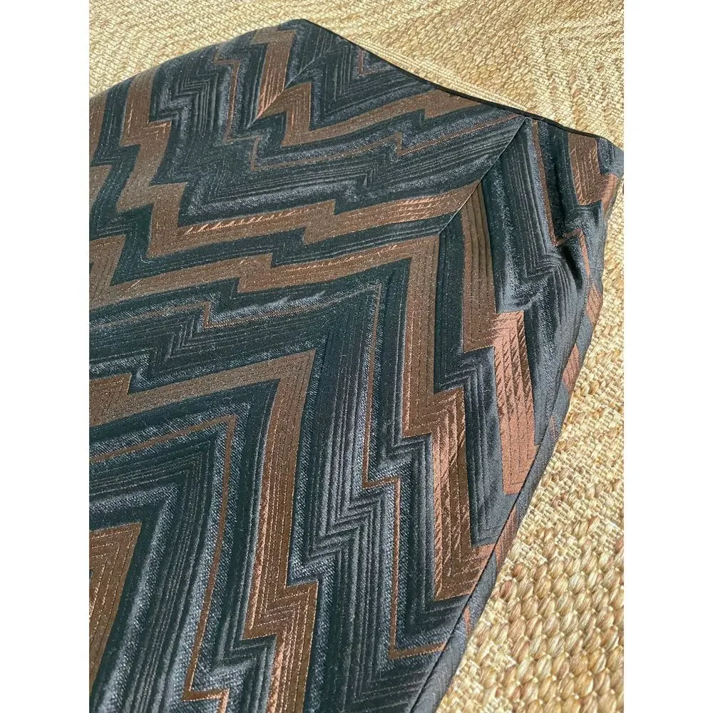 Akris Punto Bronze Black knee length chevron Skirt - Picture 2 of 8